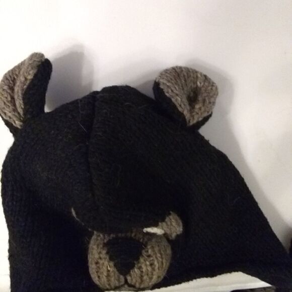 Wool black bear face hat - Picture 3 of 4